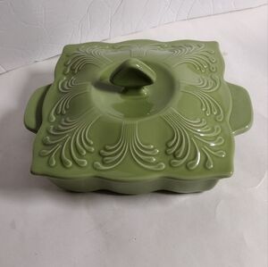 Chantal Casserole Bakeware Dish W/lid Green Freezer/Microwave/Oven Safe 1 qt